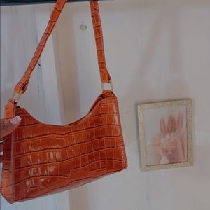 Brown Croc Embedded Purse